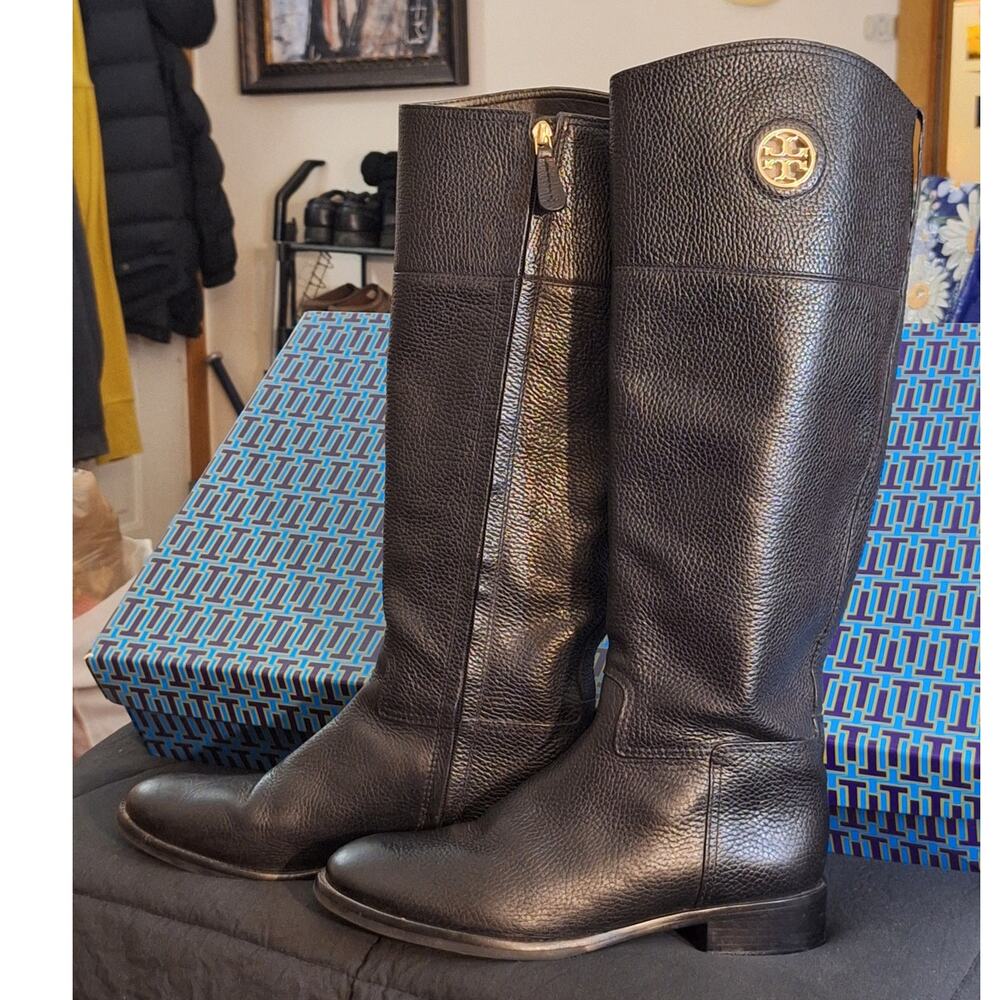 Tory Burch Black Heeled Boots - Picture 5 of 13
